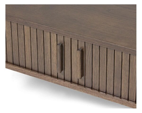 Масичка за кафе от декор от дъб в тъмно естествен цвят 60x120 cm Meta – Unique Furniture