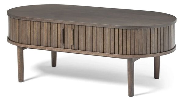 Масичка за кафе от декор от дъб в тъмно естествен цвят 60x120 cm Meta – Unique Furniture