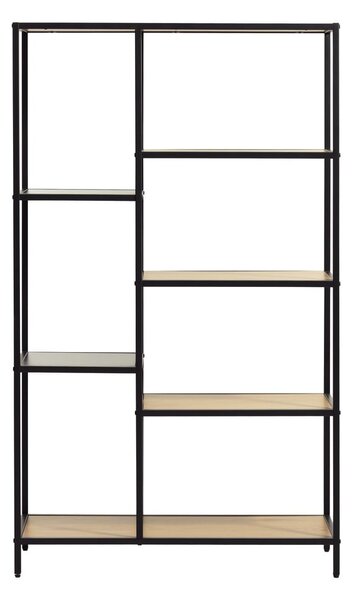 Библиотека от декор от дъб в черен и естествен цвят 80x146x35 cm Altino – Unique Furniture