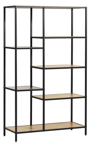 Библиотека от декор от дъб в черен и естествен цвят 80x146x35 cm Altino – Unique Furniture