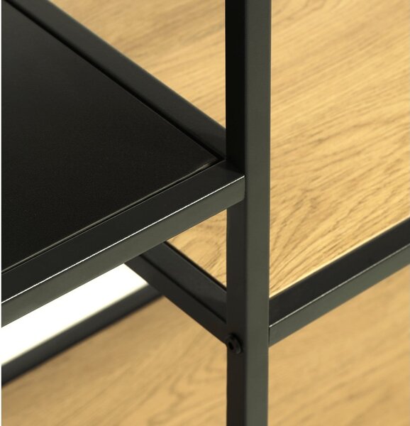 Библиотека от декор от дъб в черен и естествен цвят 80x146x35 cm Altino – Unique Furniture