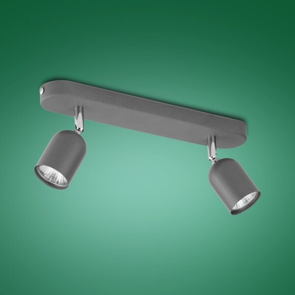Спот TOP 2xGU10/10W/230V сив