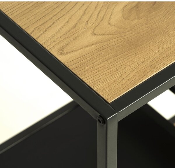 Библиотека от декор от дъб в черен и естествен цвят 80x146x35 cm Altino – Unique Furniture