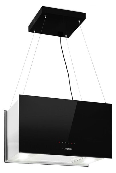 Klarstein Kronleuchter L, островен абсорбатор, 60 см, рециркулационен изход 590 м³/ч, LED, докосване, черен