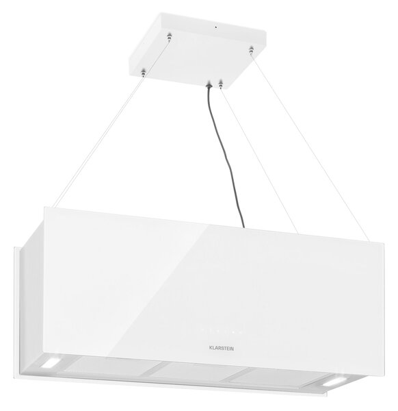 Klarstein Kronleuchter ХL, островен абсорбатор, 90 см, рециркулационен изход 590 м³/ч, LED, сензорен дисплей, бял