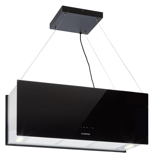 Klarstein Kronleuchter ХL, островен абсорбатор, 90 см, рециркулационен изход 590 м³/ч, LED, докосване, черен