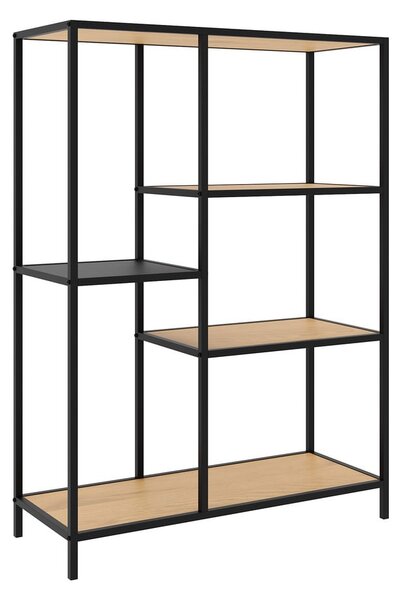 Библиотека от декор от дъб в черен и естествен цвят 80x112x35 cm Altino – Unique Furniture