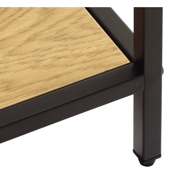 Библиотека от декор от дъб в черен и естествен цвят 80x180x35 cm Altino – Unique Furniture