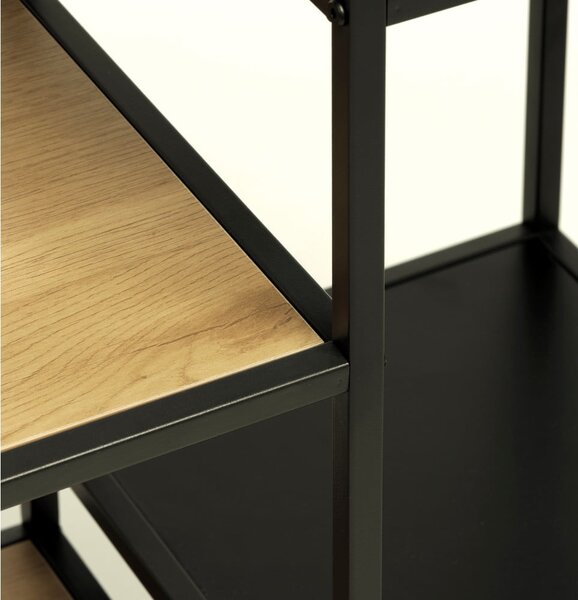 Библиотека от декор от дъб в черен и естествен цвят 80x180x35 cm Altino – Unique Furniture