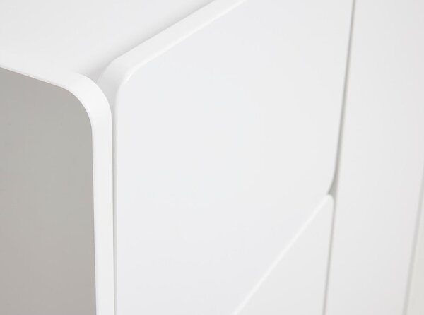 Бяло шкафче 80x100x40 cm Bera – Unique Furniture