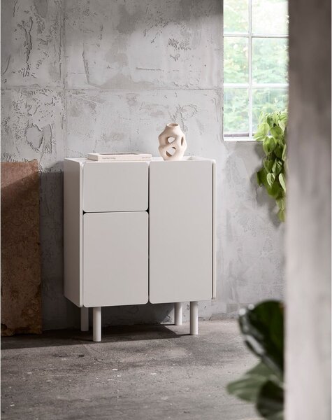 Бяло шкафче 80x100x40 cm Bera – Unique Furniture