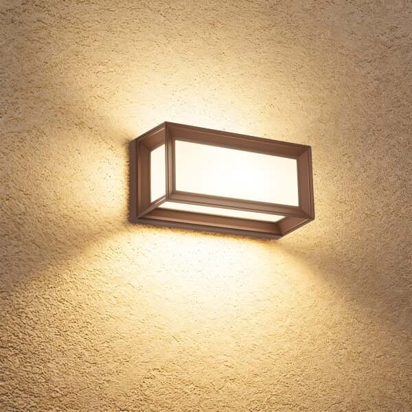 Brilagi - LED външна стенна лампа с сензор PARKER LED/12W/230V кафява IP44