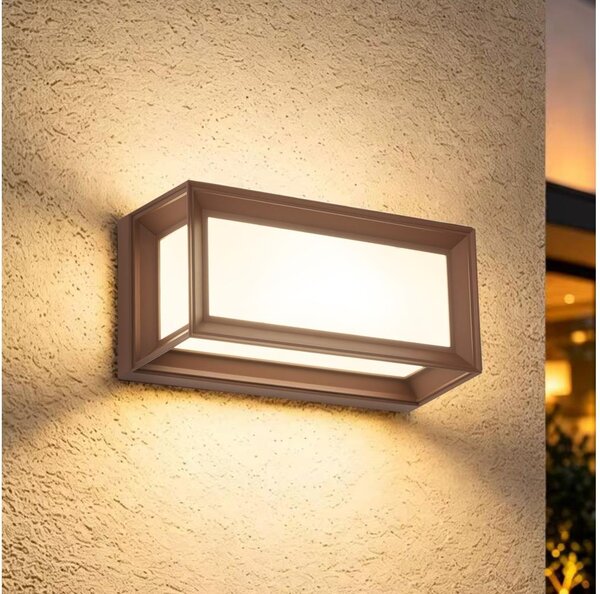 Brilagi - LED външна стенна лампа с сензор PARKER LED/12W/230V кафява IP44