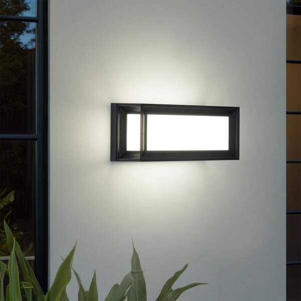 Brilagi - LED външно стенно осветително тяло със сензор PARKER LED/12W/230V черно IP44