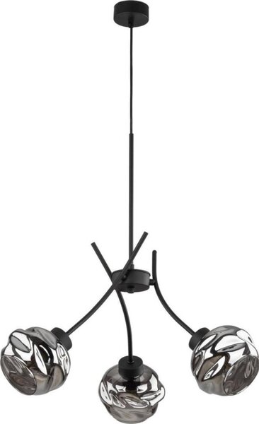 Polилей на кабел ZULIA 3xE27/15W/230V черен/опушен