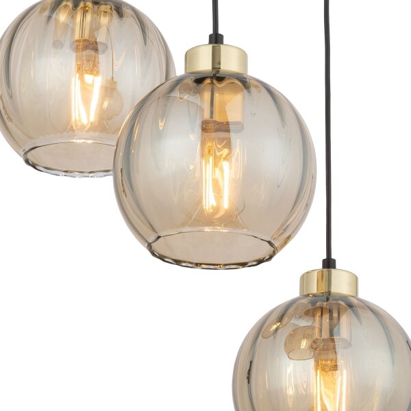 LED полилей на кабел DEVI 3xE27/15W/230V черен/димно-бежов