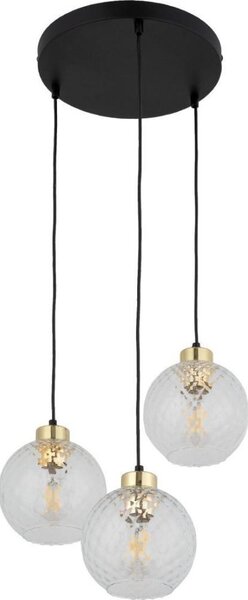 LED полилей на кабел DEVON 3xE27/15W/230V черен/прозрачен