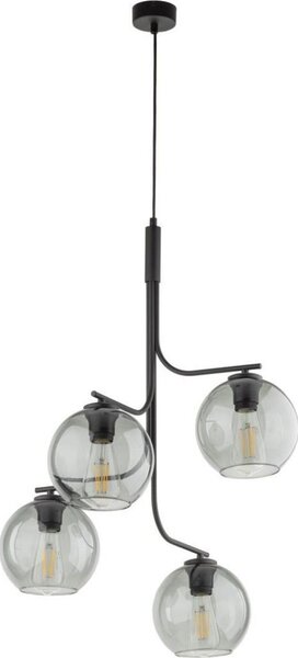 LED полилей на кабел CESAR 4xE27/15W/230V черен/опушено сиво