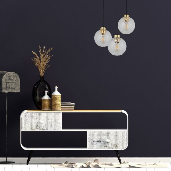 LED полилей на кабел DEVON 3xE27/15W/230V черен/прозрачен