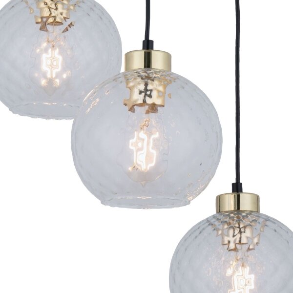 LED полилей на кабел DEVON 3xE27/15W/230V черен/прозрачен