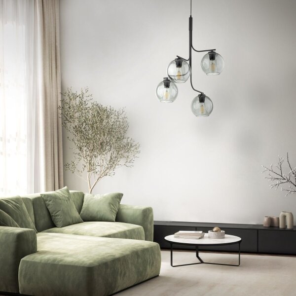LED полилей на кабел CESAR 4xE27/15W/230V черен/опушено сиво