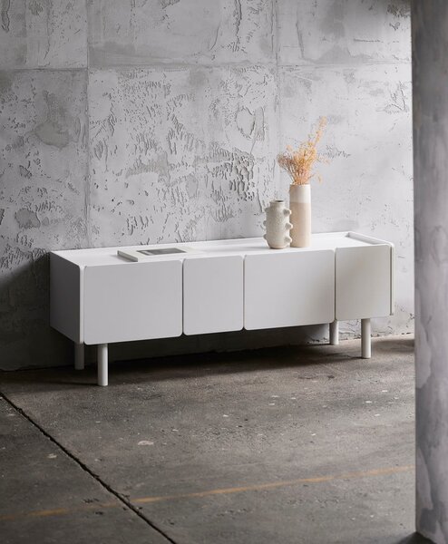 Бяла маса за телевизор 160x55x45 cm Bera – Unique Furniture