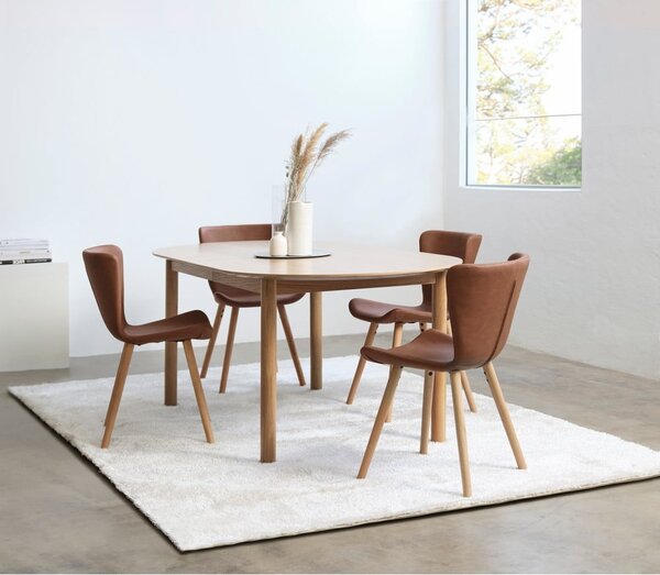 Кафяви метални трапезни столове в комплект от 2 бр. Teslin – Unique Furniture
