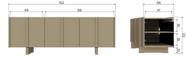 Зелена маса за телевизор от масивен бор 152x53x46 cm Basu – WOOOD