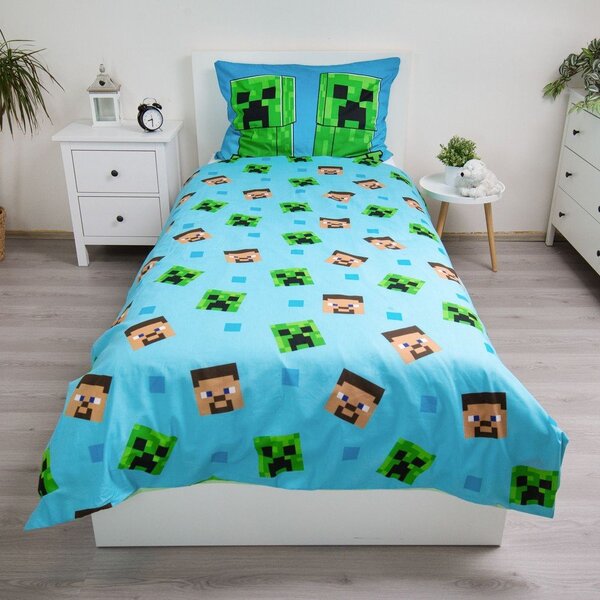 Единично памучно детско спално бельо със светещ ефект 140x200 cm Minecraft "Jungle Fight" – Jerry Fabrics