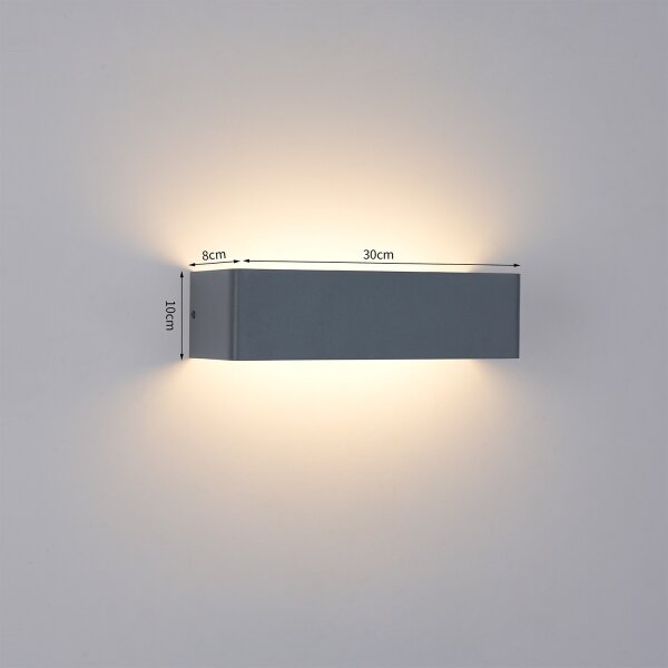 Brilagi -LED Външно стенно осветително тяло DONNANI LED/12W/230V 30 см антрацит IP44