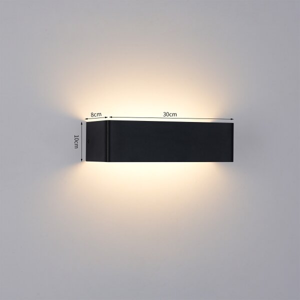 Brilagi - LED външно стенно осветително тяло DONNANI LED/12W/230V черно IP44