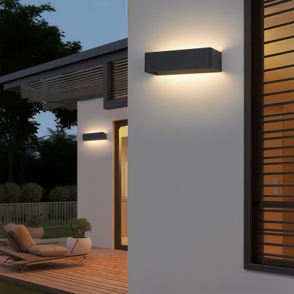 Brilagi - LED външно стенно осветително тяло DONNANI LED/12W/230V черно IP44