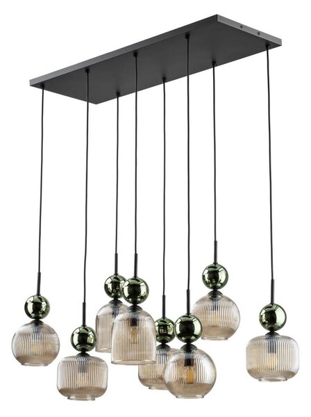Полилей на кабел SOPHIA 8xE14/10W/230V черен/зелен/димно бежово