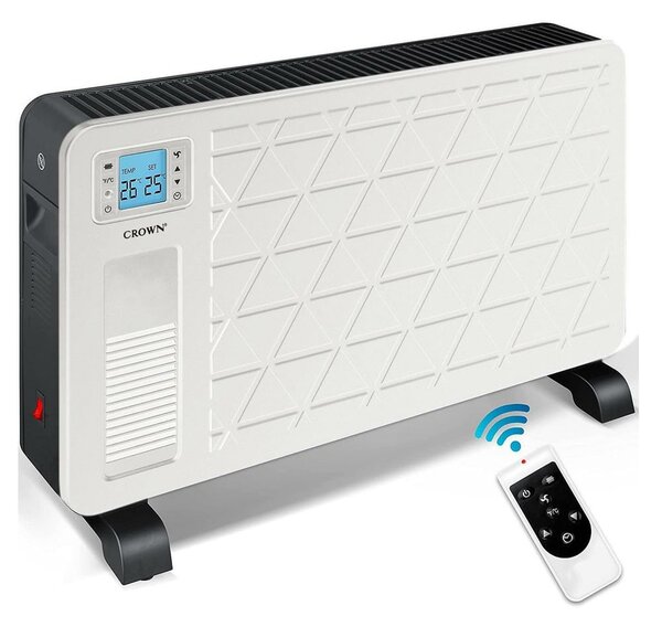Конвектор Crown RCH-8302 Rally, 2300W, 3 степени на мощност, защита от прегряване, LCD дисплей, Wi-Fi контрол, бял
