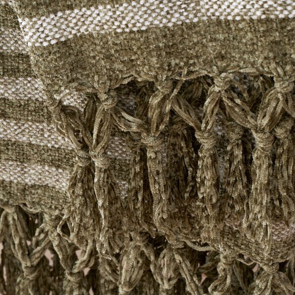 Зелено одеяло 130x170 cm Stripe Chenille – Catherine Lansfield