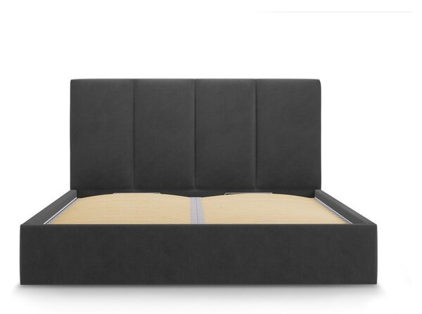 Тъмно сиво кадифено двойно легло , 180 x 200 cm Juniper - Mazzini Beds