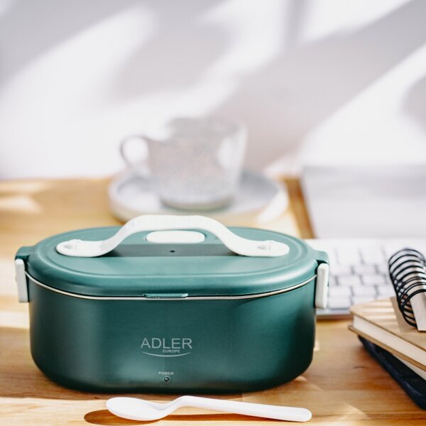 Електрическа кутия за обяд Adler AD 4505, 800 ml, До 50C, Стоманен съд за храна, Зелен