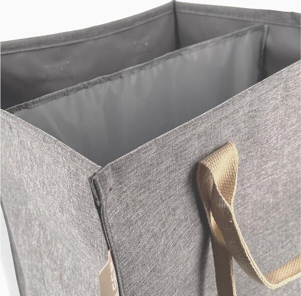 Сив текстилен кош за пране 71 l Laundry Hub Tweed duplo – Rolser