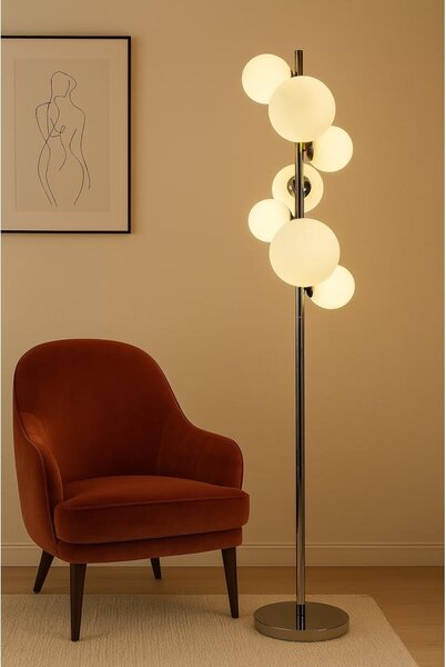 Brilagi - LED подова лампа MILLA 7xG9/3W/230V черен хром/bял