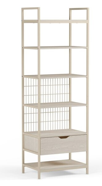 Кремава стоманена библиотека 60x179,5x40 cm Amara – Marckeric