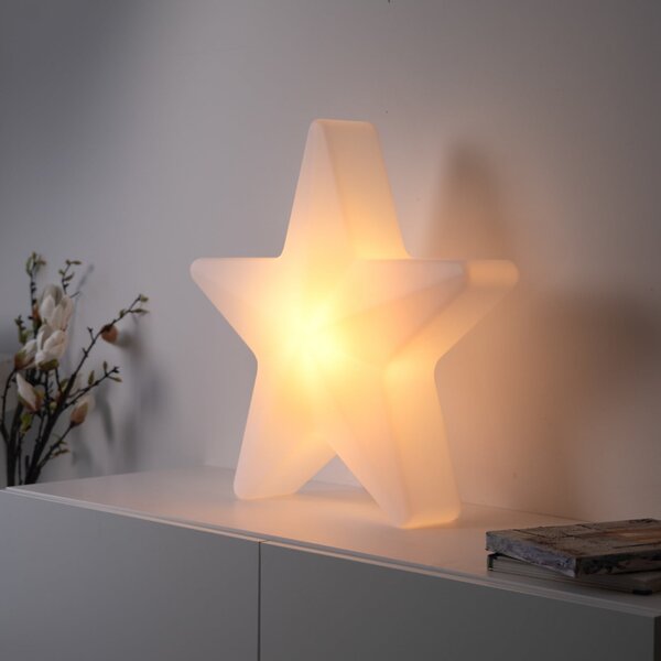 JUST LIGHT. GmbH LED декоративна лампа с акумулатор „Star“, височина 55 см, IP44, бяла, RGBW, Затъмняване, Бял, Дневна/трапезария, Пластмаса