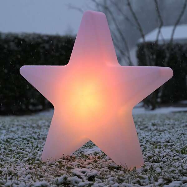 JUST LIGHT. GmbH LED декоративна лампа с акумулатор „Star“, височина 55 см, IP44, бяла, RGBW, Затъмняване, Бял, Дневна/трапезария, Пластмаса
