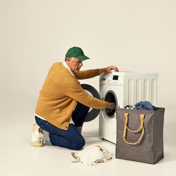 Сив текстилен кош за пране 53 l Laundry Hub Tweed – Rolser