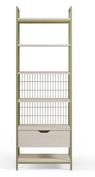 Зелена стоманена библиотека 60x179,5x40 cm Amara – Marckeric