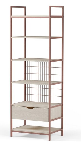 Теракотена стоманена библиотека 60x179,5x40 cm Amara – Marckeric