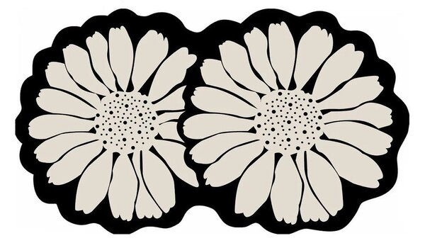 Черен/кремав килим за баня 70x120 cm Flor Extrana – Foutastic