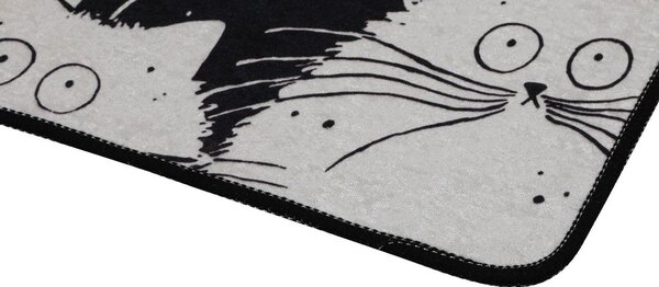 Черни/сиви килими за баня в комплект 2 бр. 60x100 cm White Cats – Foutastic
