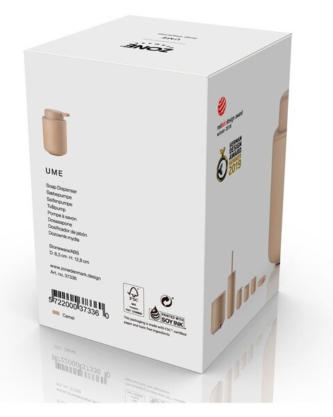 Бежов глинен диспенсер за сапун 250 ml Ume – Zone