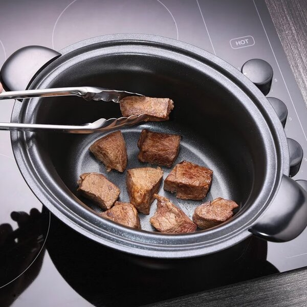 Уред за бавно готвене Russell Hobbs MaxiCook 22750-56, 200 W, 6 l, 3 температурни настройки, Таймер, Подвижна тенджера, Сребрист/черен