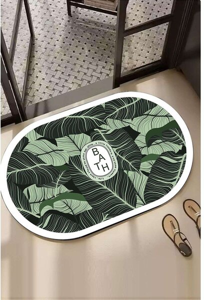Зелен килим за баня 60x100 cm Aleas – Foutastic